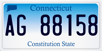 CT license plate AG88158