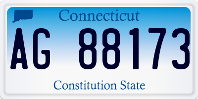 CT license plate AG88173
