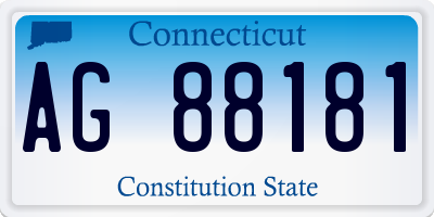 CT license plate AG88181