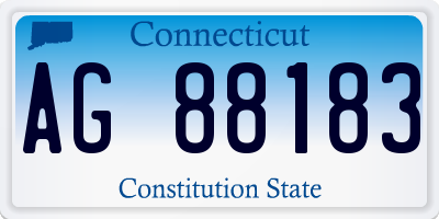 CT license plate AG88183