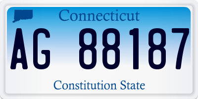 CT license plate AG88187
