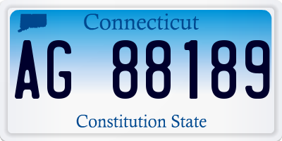 CT license plate AG88189