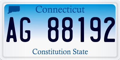 CT license plate AG88192