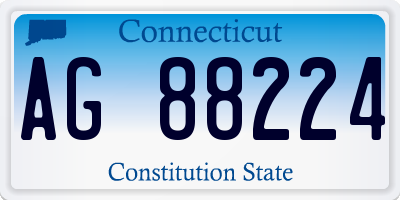 CT license plate AG88224