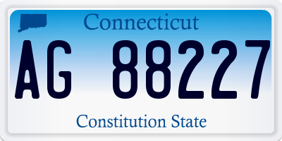 CT license plate AG88227