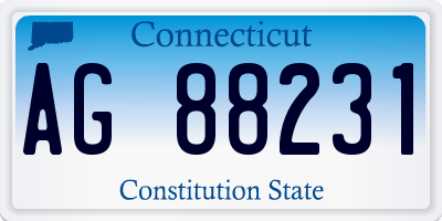 CT license plate AG88231