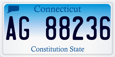 CT license plate AG88236