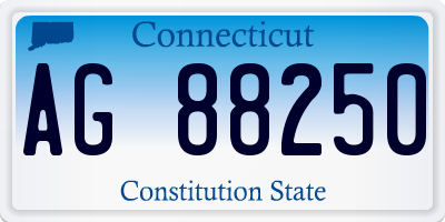 CT license plate AG88250