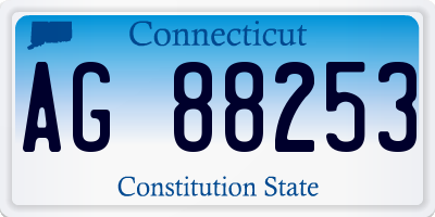 CT license plate AG88253