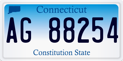 CT license plate AG88254