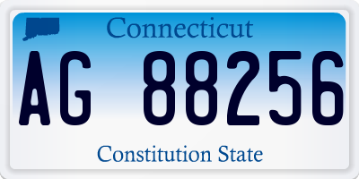CT license plate AG88256