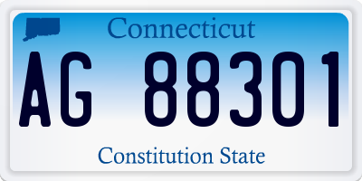 CT license plate AG88301