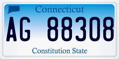 CT license plate AG88308