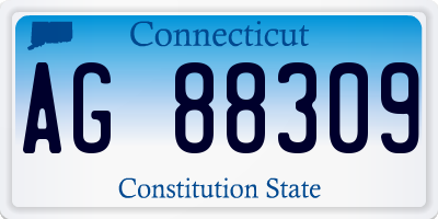 CT license plate AG88309