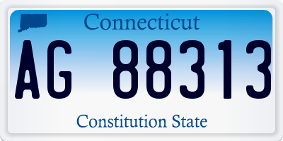 CT license plate AG88313