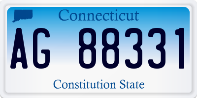 CT license plate AG88331