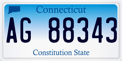 CT license plate AG88343