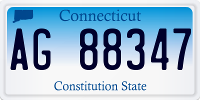 CT license plate AG88347