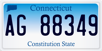 CT license plate AG88349