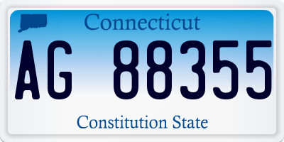CT license plate AG88355