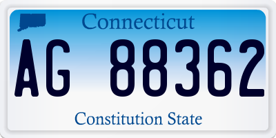 CT license plate AG88362
