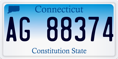 CT license plate AG88374