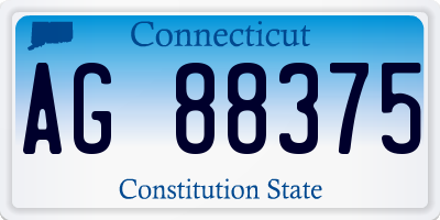 CT license plate AG88375