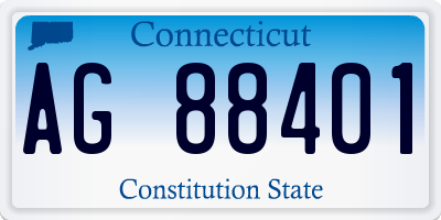 CT license plate AG88401