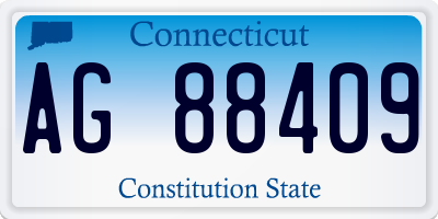 CT license plate AG88409