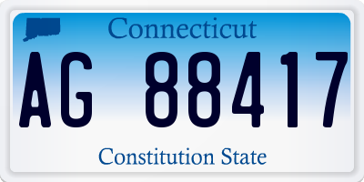 CT license plate AG88417