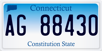 CT license plate AG88430