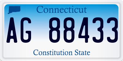 CT license plate AG88433