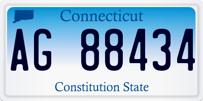 CT license plate AG88434