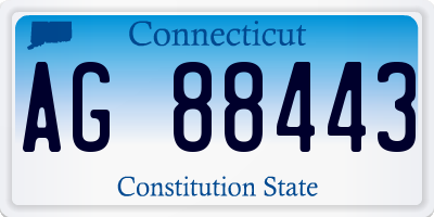 CT license plate AG88443