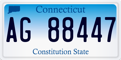 CT license plate AG88447