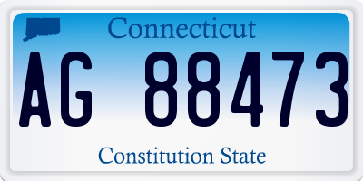 CT license plate AG88473