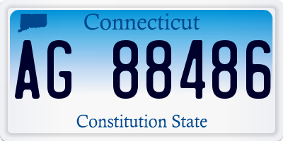 CT license plate AG88486