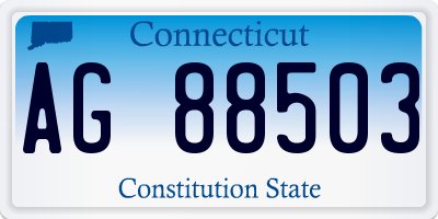 CT license plate AG88503