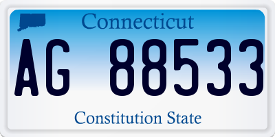 CT license plate AG88533