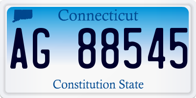 CT license plate AG88545