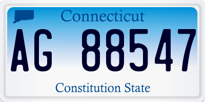 CT license plate AG88547