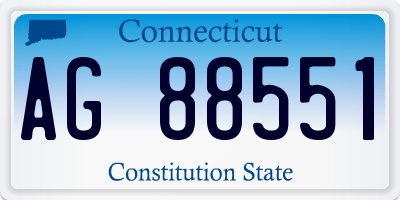 CT license plate AG88551