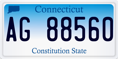 CT license plate AG88560