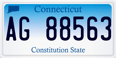 CT license plate AG88563