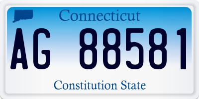 CT license plate AG88581