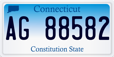 CT license plate AG88582