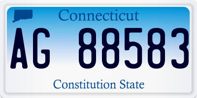 CT license plate AG88583