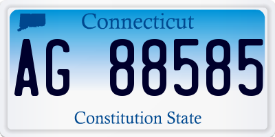 CT license plate AG88585