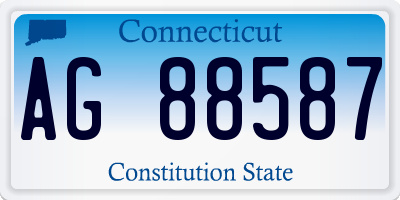 CT license plate AG88587