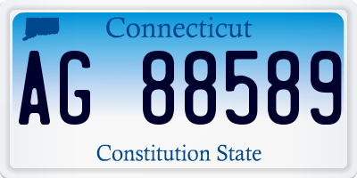 CT license plate AG88589